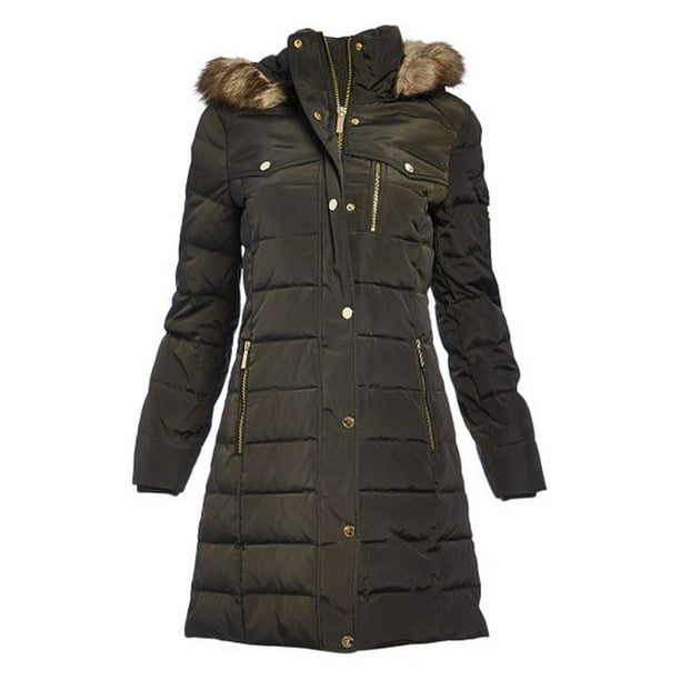 Dark Moss Michael Kors Jackets for Women Hooded Winter Puffer Down Jacket for Ladies Winterwear - Walmart.com