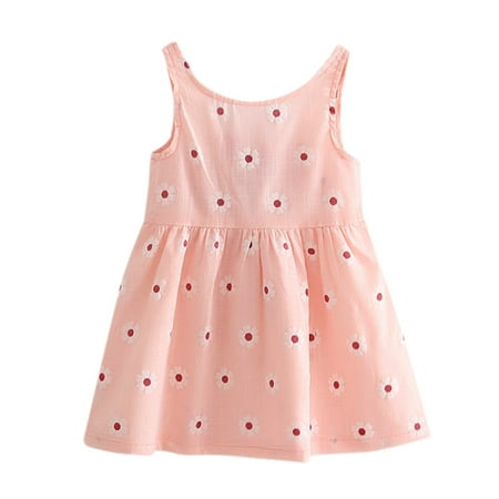 

Rovga Dresses For Girls Baby Toddler Princess Bowknot Dresse Kids Casual Girl Floral Sleeveless Clothing Girls Dress Skirt Beautiful Clothing
