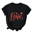 thumbnail image 3 of VKOYWKM Womens Valentine T Shirts Romantic Love Heart Graphic Tee Tops Short Sleeve Casual Crew Neck Love Heart T-Shirts Happy Valentines Day Shirts, 3 of 6