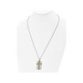 thumbnail image 3 of Mens Yellow Plated Stainless Steel Cross Dogtag Pendant Necklace with Chain for Men, 3 of 5