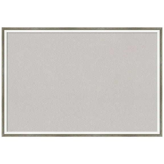 Amanti Art Grey Cork Board Wood Framed Lucie Silver White Bulletin Board 25 in. x 17 in.