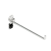 Triton Products® Stainless Steel LocHook 6" Single Rod 90-Degree Bend 1/4"D Stainless Steel Pegboard Hook for Stainless Steel LocBoard, 3pk