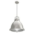 thumbnail image 6 of Hunter - Bridgemoor 3-light Brushed Nickel, Medium Size Pendant Light, Dimmable, Industrial Style, Dome Shaped, for Bedrooms, Dining, Living Rooms - 19101, 6 of 9