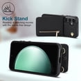 thumbnail image 6 of for Samsung Galaxy S25 Zipper Wallet Case with Card Holder, Crossbody Lanyard Purse Cover [Removable Shoulder Strap] with Kickstand for Samsung Galaxy S25 Zip-Black, 6 of 18