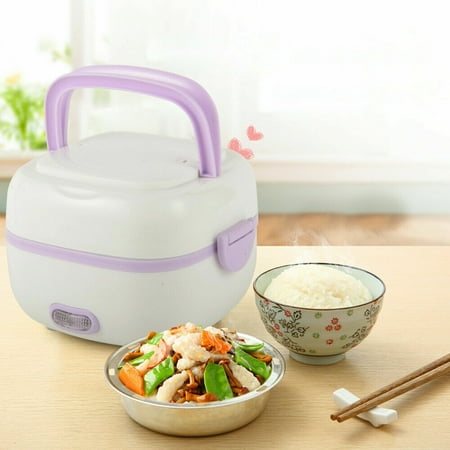

110V 200W Multifunctional Electric Steamer Lunch Box Mini Rice Cooker Food Heater Design for Cooking Steaming Warm Keeping Home Outdoor Use