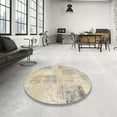 thumbnail image 4 of Ahgly Company Machine Washable Indoor Square Contemporary Light French Beige Brown Area Rugs, 5' Square, 4 of 7