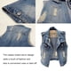 thumbnail image 5 of Sonducket Chaleco vaquero de fiesta para hombre y mujer, para acampar, viajar, senderismo, adultos, chaqueta sin mangas con botones, ropa, regalo Camisetas sin mangas Azul claro 2XL, 5 of 6