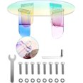 thumbnail image 5 of ZXNYH Acrylic Coffee Tables Modern Accent Night Stand Iridescent Table Coffee Table Side Table Round End Table Modern Chic Desk-Living for Office Home Decor (4 Legs Style, 37.4"L X 19.7"W X 13.8"H), 5 of 5