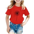 thumbnail image 1 of Kcodviy T-Shirts à Manches Longues pour Enfants Garçons Filles, Col Rond, Imprimé Pissenlit, 2T, 1 of 4