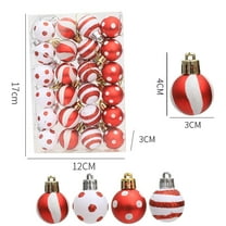Neoyler Christmas Decorations Set Matte Plastic Christmas Balls Ornaments Set of 24 Mini Shatterproof Pendant Holiday Decor for Indoor Tree Gift Packaging Vintage Ornament Collection 1.2in Red