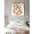 thumbnail image 3 of Canvas Print Wall Art Hello Fall White Orange Pumpkin Fallen Leaves Thanksgiving Framed Canvas Art Wall Decor Pictures Painting Morden Artwork for Living Room Bedroom, Ready to Hang, 16"x16", 3 of 4