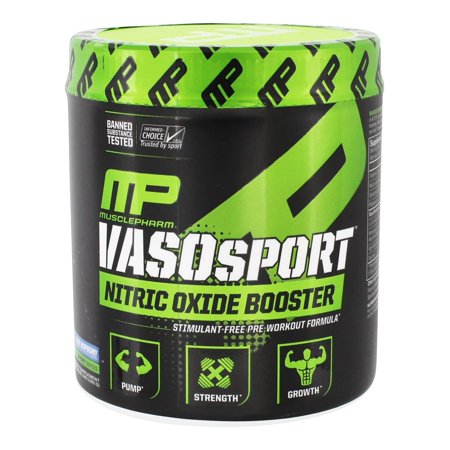 MusclePharm VasoSport Nitric Oxide Booster, Blue Raspberry, 30 Servings