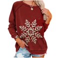 thumbnail image 5 of Womens Christmas Sweatshirt Fashion Xmas Drop Shoulder Long Sleeve Loose Pullover Tops Round Neck Loose Sweat, 5 of 5