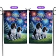 thumbnail image 2 of Happy New Year English Springer Spaniel Family Cheer Winter Midnight Firework Garden Flag 12x18in Double Sided Springers Dog Lover Gifts Outdoor Decor - 02025, 2 of 5