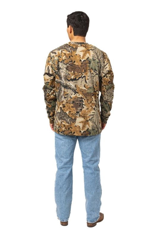 Realtree Men’s Long Sleeve  Hunting Cotton Shirt, Advantage Classic Camo , Relaxed Fit, Size S-5X