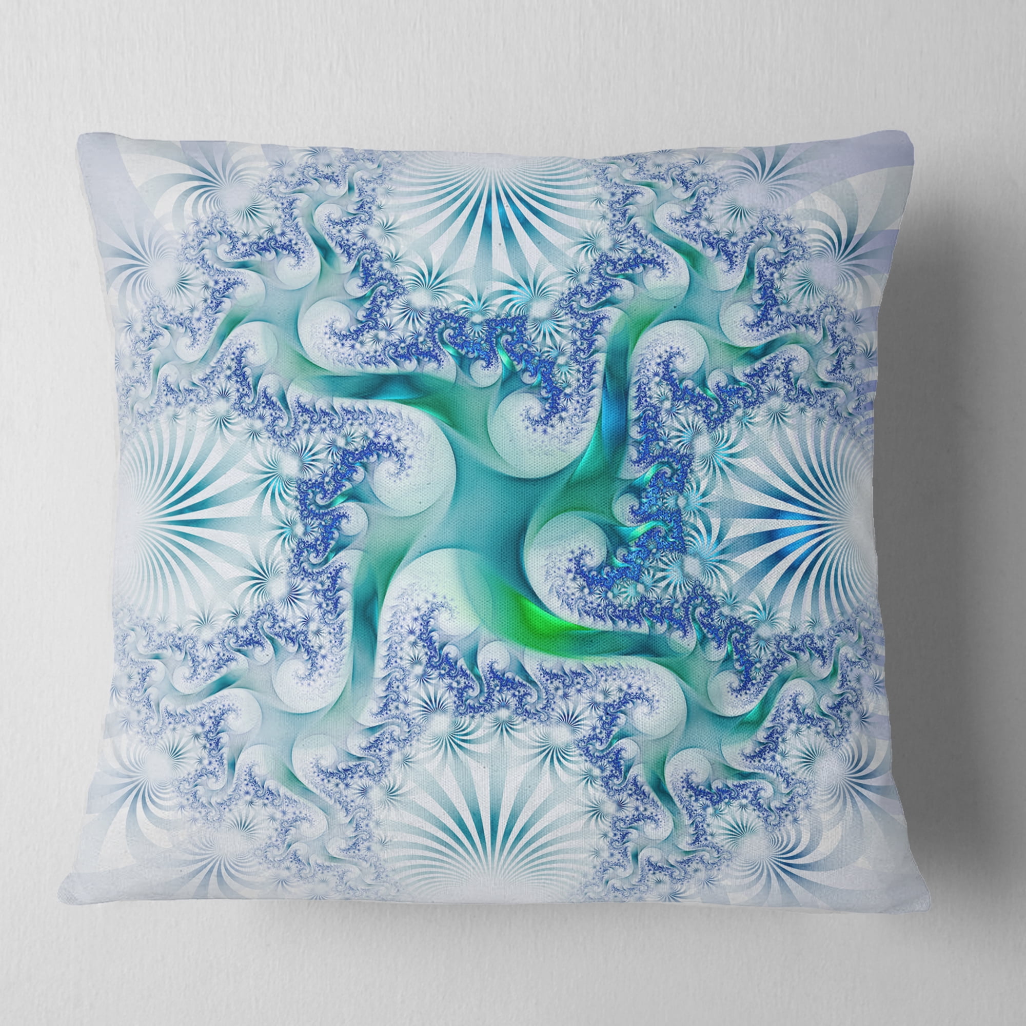 Designart 18" x 18" Blue Polyester Throw Pillow