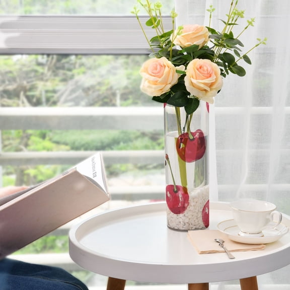 Cute Cherrys Flower Vase Decorative Vases for Flowers Home Decor for Centerpieces Entryway Shelf Living Room