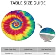 thumbnail image 6 of Colorful Rainbow Tie Dye Spiral Pattern Round Fitted Tablecloth with Elastic Edge,Dining Table Cover Waterproof,Outdoor Round Tablecloth for Camping,Dining,Indoor and Outdoor, 6 of 7