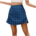 thumbnail image 2 of IUYRTFE Women's High Waist Gingham A Line Mini Skirt Zip Up Casual Summer Plaid Short Skirt, 2 of 6