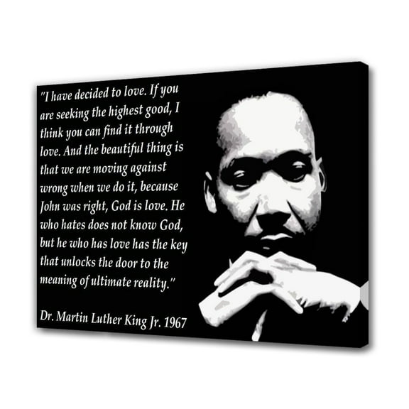 Martin Luther King, Jr. Quotes Canvas Poster Bedroom Decor Sports Landscape Office Room Decor Gift,Frame-style,08x12inch(20x30cm)