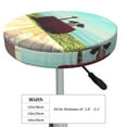 thumbnail image 4 of Bingfone Elehpant And A Giraffe Looking At The Sea Padded Round Bar Stool Cover Cushion with Elastic Fabric Round Chair Seat - Elehpant And A Giraffe Looking At The Sea, 4 of 7