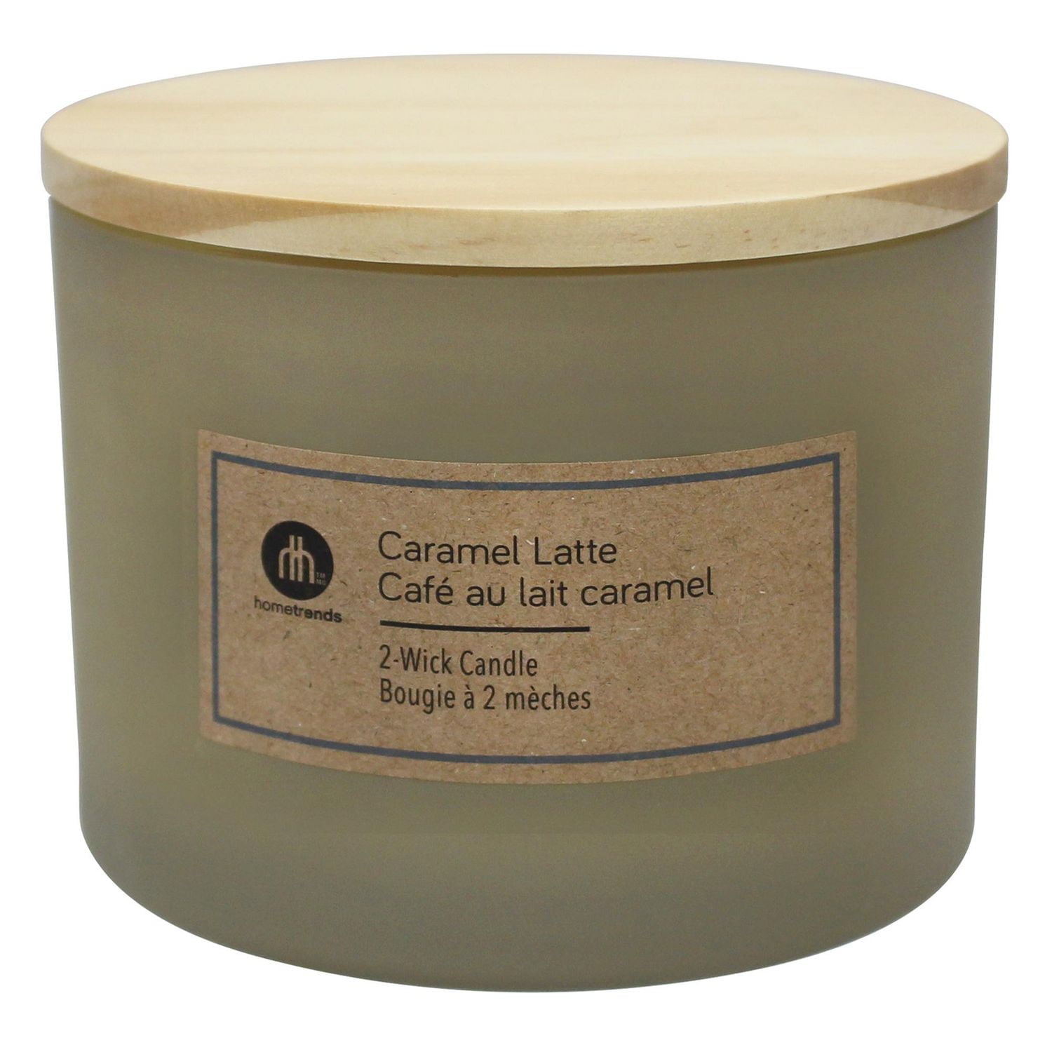 Hometrends 12oz Bougie parfumée à 2 mèches aux café au lait caramel 340g bougie parfumée