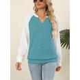 thumbnail image 2 of Sudadera EADINVE para mujer, casual, cuello en V, manga larga, holgada, 2 of 6