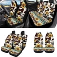 thumbnail image 2 of Uorisanigo Car Seat Cover Full Set Aztec Sunflower Cow Print Include Seatbelt Cover Steering Wheel Protector Armrest Covers Cushion Headrest Covers Handbrake Cup Coasters Keychains,Pack of 18, 2 of 7