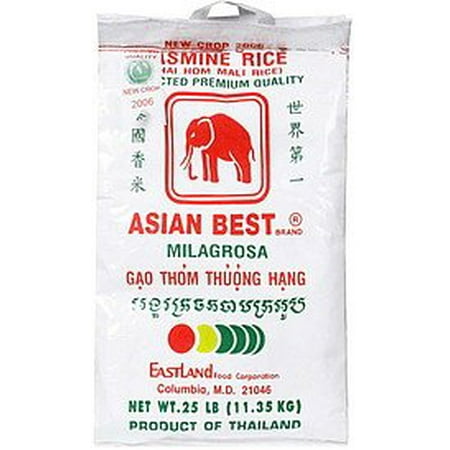 Asian Best Jasmine Rice 25 Pound (Best Banana Leaf Rice)
