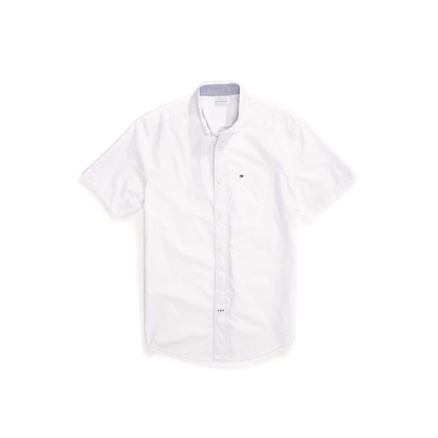 Tommy Hilfiger Men's Adaptive Magnetic Short Sleeve Button Shirt Slim Fit