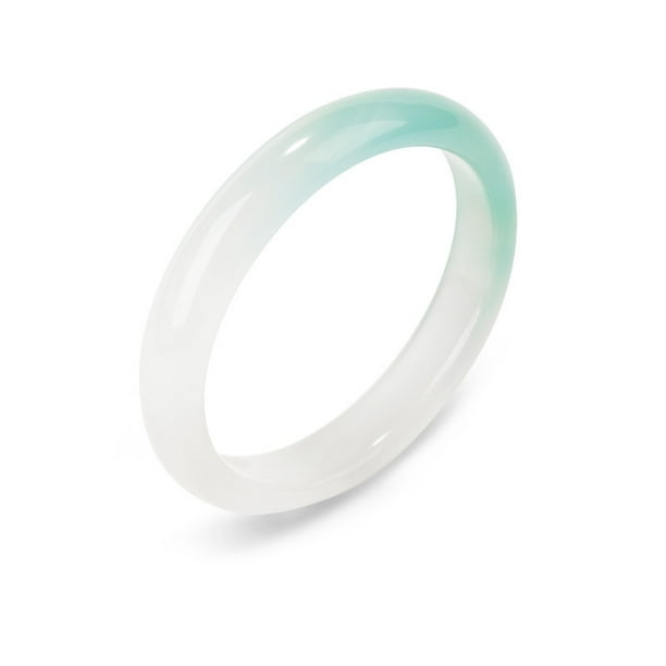 Pulsera de jade semiverde degradado para mujer de 10 a 12 mm de ancho