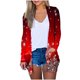 thumbnail image 2 of Puntoco mujer manga larga otoño frente abierto Navidad cárdigan ropa de abrigo suelta estampado blusa abrigo bolsillos Tops liquidación Puntoco Puntoco-6175, 2 of 6