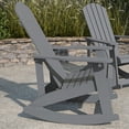 thumbnail image 3 of Merrick Lane Set of 2 All-Weather Polyresin Adirondack Rocking Chair with Vertical Slats in Gray, 3 of 12