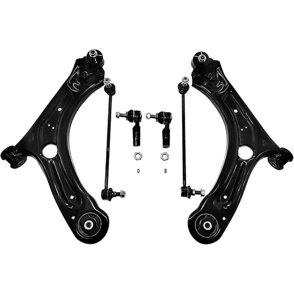 Hex Autoparts 6pcs Front Lower Control Arm w/ Sway Bar Tie Rod End Suspension Kit replacement for 2012-2019 Volkswagen Passat, 2012-2020 VW Beetle FWD