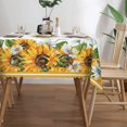 thumbnail image 3 of Sunflower Tablecloth Sunflower Blooming Flower Rectangle Tablecloth Watercolor Botanical Style Table Cover 60×84 Inch Washable Table Cloth for Kitchen Dining Room Party Decoration, 3 of 8