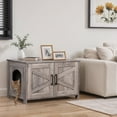 thumbnail image 3 of ZENY Cat Litter Box Enclosure Wooden Cat Washroom Furniture Hidden with Barn Door Stylish Cat House, 3 of 11