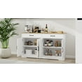 thumbnail image 6 of CoSoTower 55.91" Large Farmhouse Buffet Cabinet Storage Sideboard with 2 Drawers and 4 Doors for Dining Living Room Kitchen Cupboard-White, 6 of 9