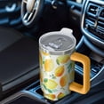 thumbnail image 4 of 40 oz Lemon Tumbler Lemon Theme 40oz Tumbler with Handle Spill Proof Lid Straw Double Insulated Coffee Cup Lemon Lover Gifts, 4 of 5