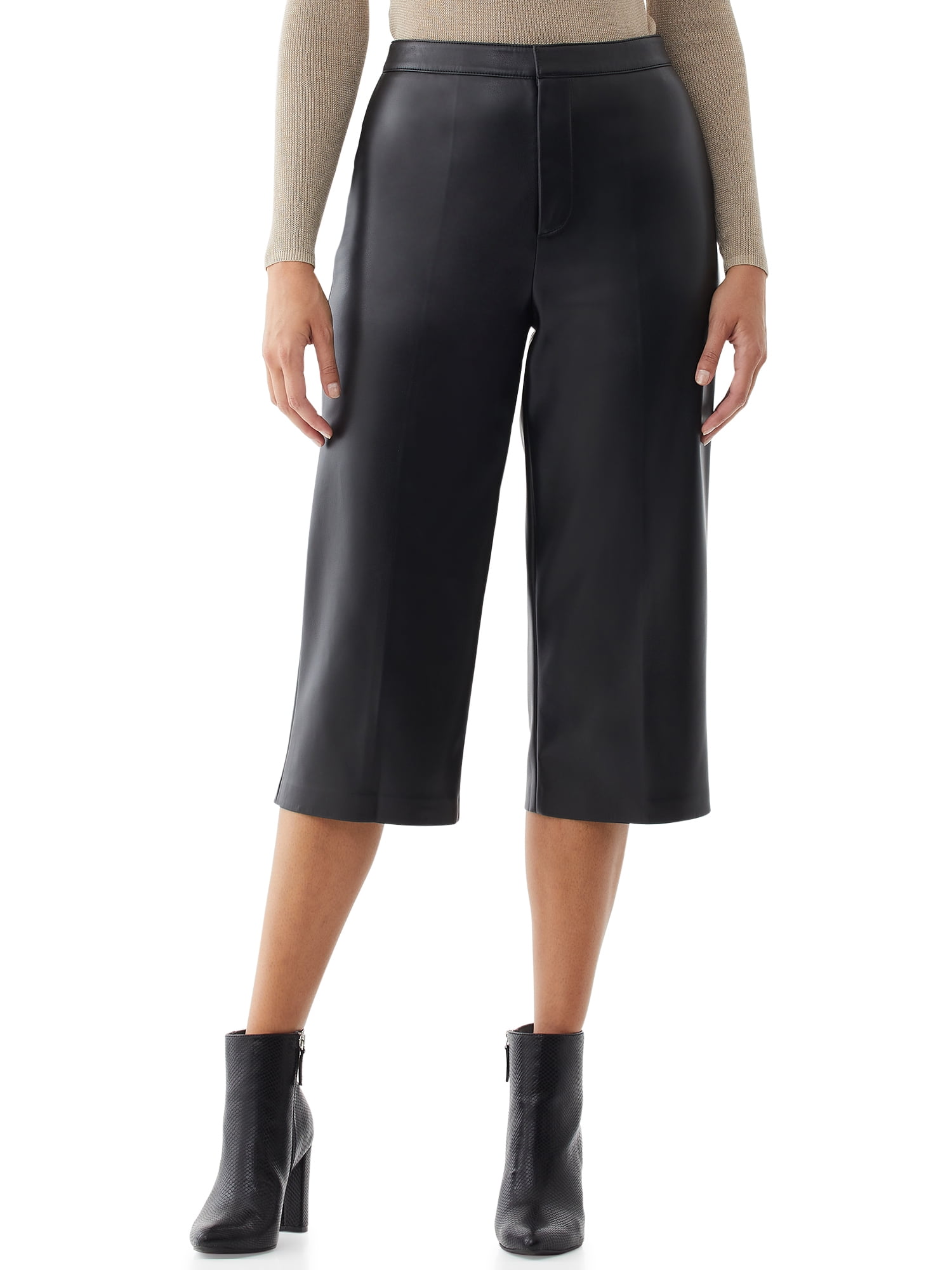 Scoop Women's Vegan Faux Leather Culottes - Walmart.com