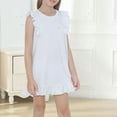 thumbnail image 2 of FAIWAD Girls Summer Nightgowns Ruffle Sleeveless Nightdress Sleepwear Casual Thin Breathable Pajama Dresses, 2 of 7
