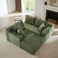 thumbnail image 5 of Miniyam L-Shaped Cloud Sectional Sofa with Deep Seat, No Assembly Required, Modular Couches Sleeper for Living Room, Bedroom, Apartment (Green, Left Facing Chaise), 5 of 8