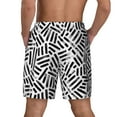 thumbnail image 4 of Daiia Weave Geometric Mens Swim Trunks Swim Shorts Quick Dry Swim Shorts with Mesh Lining Pockets-Large, 4 of 9