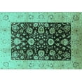 thumbnail image 1 of Ahgly Company Machine Washable Indoor Rectangle Oriental Turquoise Blue Industrial Area Rugs, 4' x 6', 1 of 4