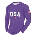 thumbnail image 2 of America 250 Shirts Men's Graphic Long Sleeve Crew Neck Everyday Casual Comfort Tee 4Th of July Shirt Purple L, 2 of 3