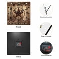 thumbnail image 2 of Rustic Country Wooden Wall Clock Silent Non Ticking, Western Stars Brown Texture Wooden Print Square Wall Clocks Battery Operated, Decor Clock for Home Office, Living Room, Kitchen, 10 Inch, 2 of 9