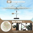 thumbnail image 4 of Gymax 10 FT Offset Hanging Umbrella w/ Base Patio Cantilever Umbrella 360° Rotation Beige, 4 of 8