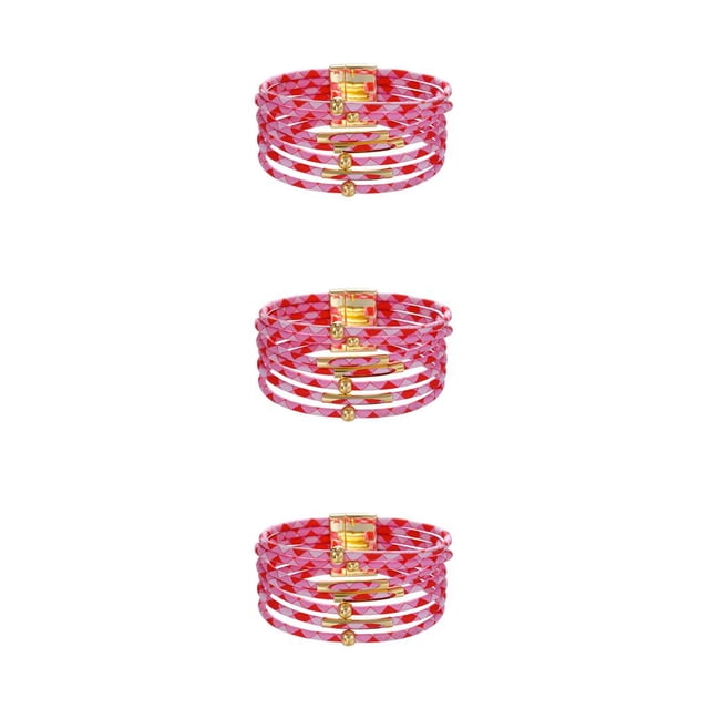 Minnieouse magnética Multicapas Hebilla magnética Cuero Estampado de leopardo Regalos para el día de San Valentín Decoración de Type1 NO1
