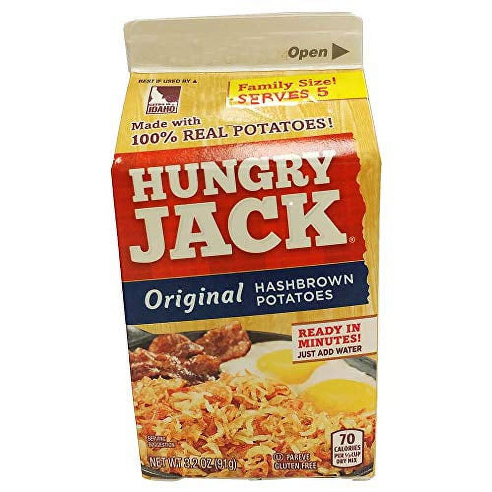 Hungry Jack Original Hash brown Potatoes 3.2 Oz (8 Pack) Gluten Free & Made with 100% Real Potatoes! Family Size Serves 5! A Perfect Addition To Any Meal!