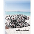 thumbnail image 4 of Pack of 2 Outdoor Pillow Covers, Merry Christmas Winter Elk Black and White Plaid Waterproof Square Throw Pillowcase Cushion Decorative Pillow Covers for Couch Patio Tent, 20x12 in, 4 of 6