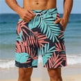 thumbnail image 2 of BVnarty Men's Summer Resort Printed Swim Shorts, Quick Dry Waterproof Material, Elastic Drawstring Waist Casual Holiday Board Shorts Gold XL, 2 of 6